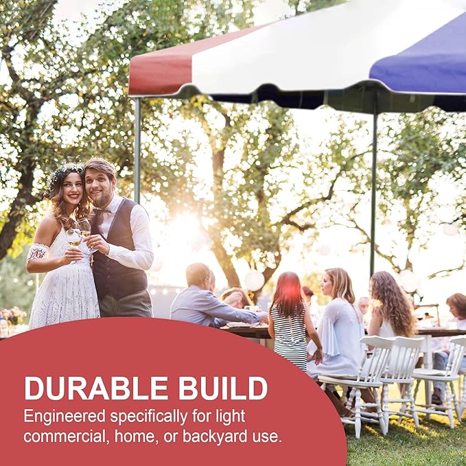 Party Tents Direct 20'x40' Weekender West Coast Tent Frame Party Tent, Red, White and Blue, PVC Top With Storage Bag, Tents for Parties, Weddings, Birthdays, Banquets, Fiestas, Workshop, Outdoor Event