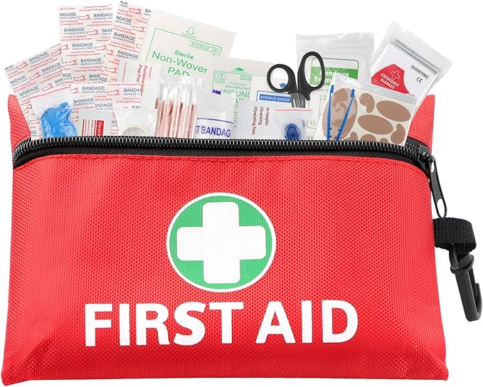 Mini First Aid Kit for Minor Cuts, Scrapes, Sprains, Burns, 194Pcs Portable Compact First Aid Kit for Home, Car, Travel, Camping and Outdoor Emergencies, Small Size Trauma Kits