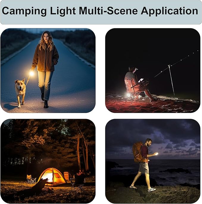 Mini Tent Lights, Led Rechargeable Camping Lantern, Hanging Lantern Portable Camping Lights for Power Outages, Emergency, Tent, Outdoor (White)
