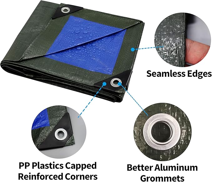 TARPAL 100x100 Feet Green Tarp Waterproof Multipurpose Protective Cover All Purpose Outdoor Poly Tarps Cover for Swimming Pool, Roof Waterproofing,Boat, car, Camping, firewood,Outdoor Furniture,etc