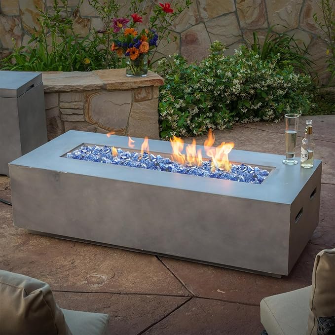 Cobalt Blue Fire Glass Rocks for Propane Fire Pit, Fireplace and Outdoor Decor, 1/4 Inch Reflective Glass Beads, 10LB