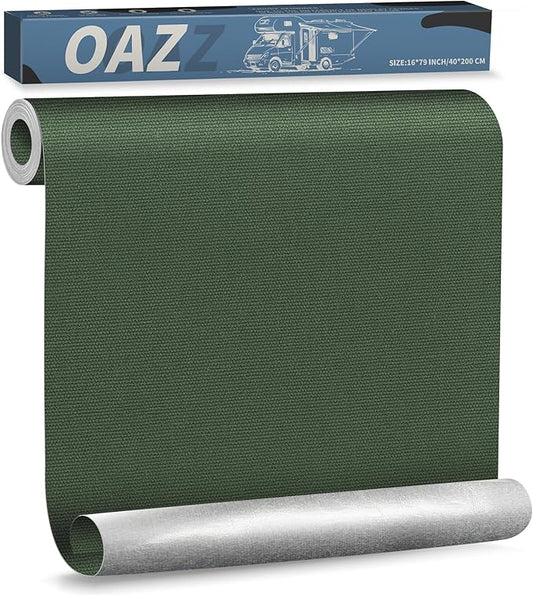 OAZ 16 x 79 inch Canvas Repair Patches Canvas Fabric Patch Self-Adhesive Canvas Repair Tape Waterproof Outdoor Gear Repair Patch Kit for Boat Cover Awning Sofa Chair Couch Tent Bag (Dark Green)