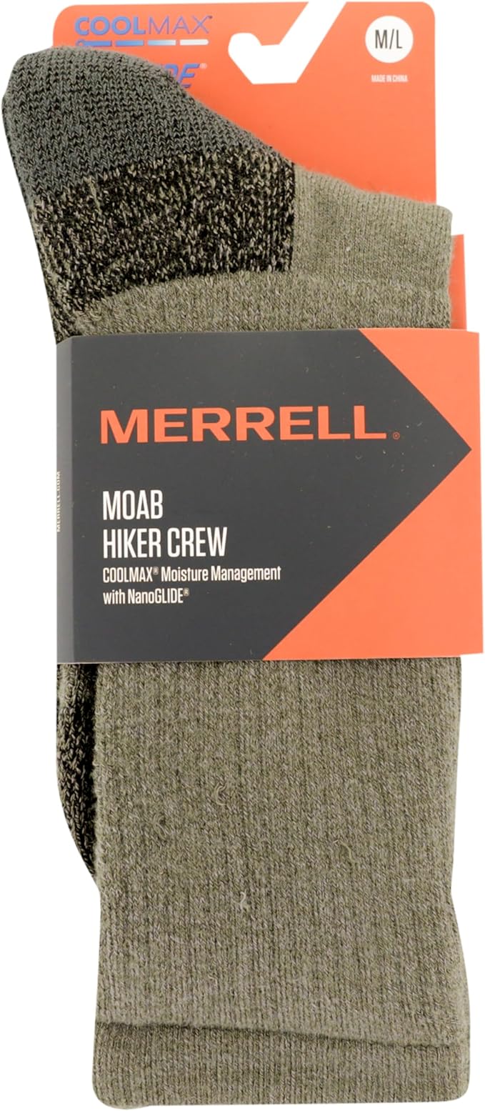 Merrell unisex-adult Men's and Women's Moab Hiking Mid Cushion Socks - Moisture Wicking & Arch Support