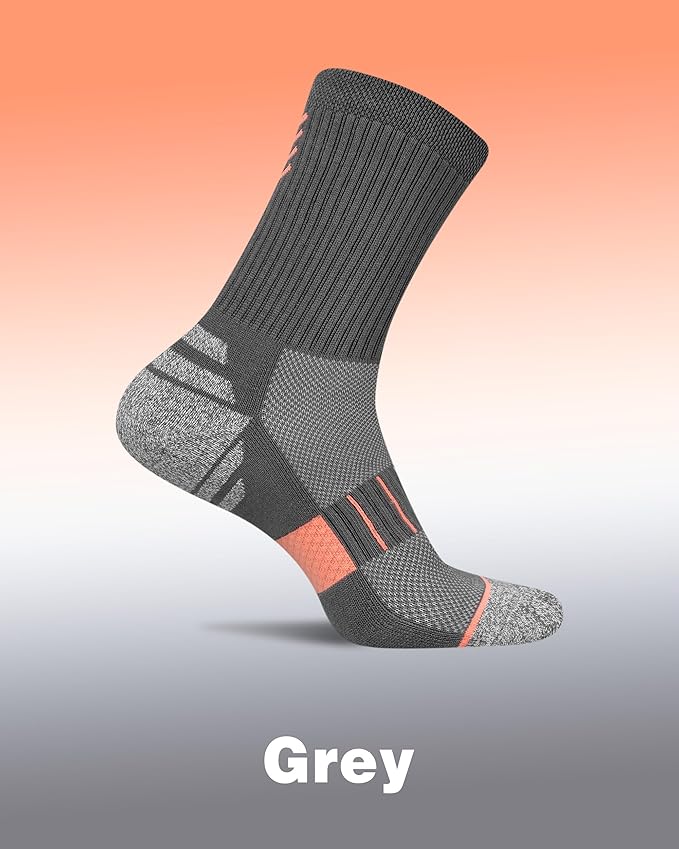 Crew Socks for Women,Athletic Hiking Running Compression Socks with Cushioned Support 3-6 Pairs