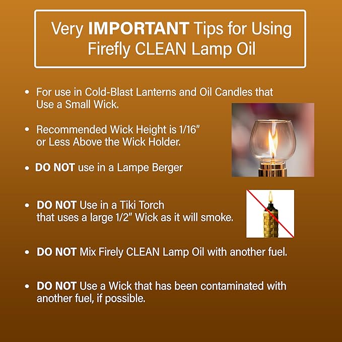 Firefly Kosher Citronella Paraffin Lamp Oil - Smokeless, Virtually Odorless, Long-Lasting- 1 Gallon