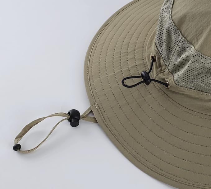 Home Prefer Outdoor UPF50+ Mesh Sun Hat Wide Brim Fishing Hat with Neck Flap Sun Hat for Men Women