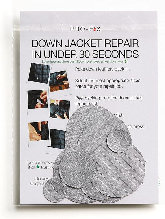 Self-Adhesive Waterproof Repair Patch Kit - 30-Second Fix for Down Jackets, Tents, Sleeping Bags, Backpacks, Outdoor and Camping Gear - Pre-Cut Nylon, Multiple Colors (Silver)