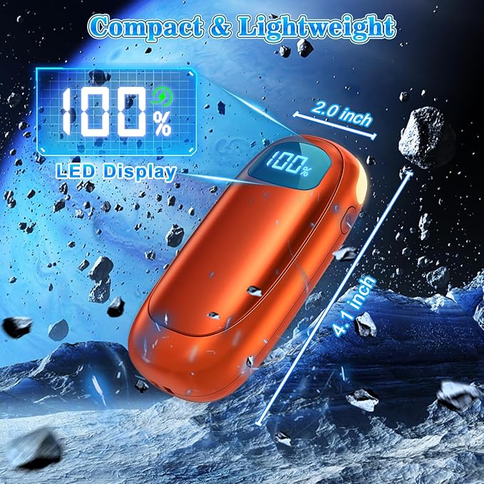 Hand Warmers Rechargeable 2 Pack - Electric Dual-Sided Heating Hand Warmers Max 131℉, 20Hrs Battery Operated Pocket Heater for Raynauds, Golf, Camping, Hunting Essentials, Gifts for Men Women