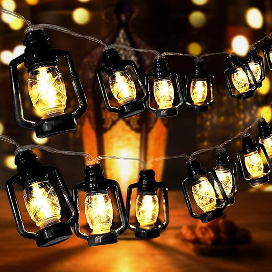 AceList Camping Lantern String Light 30 LED Camping Lights Battery and USB Operated, Happy Camper Mini Kerosene Lamp Perfect for Camping Decorations, Party, Classroom, Christmas and Travel