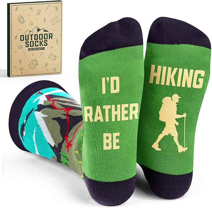 Hiking Socks - Perfect Outdoor Gifts for Outdoorsy Men and Women, Funny Christmas Socks for Hikers, Ideal Fitness Stocking Stuffers, Hiking Must-Haves, Essential Sports Accessories, Unique Hiker Gifts