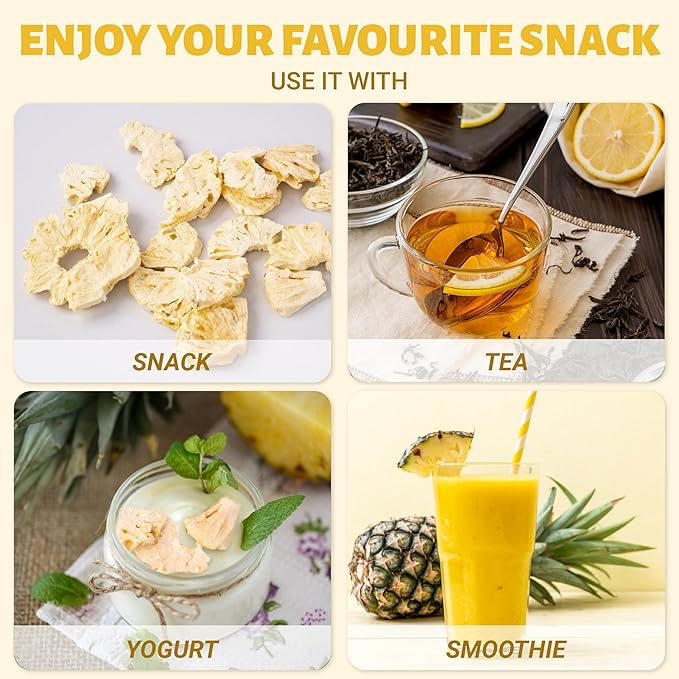 DARLAC FARMS Freeze Dried Pineapple Slices, Pack 1, No Sugar Added, Healthy Fruit Snacks for Kids, Adults & All Ages, Premium Organic Crispy Crunchy Snacks, Tea, Smoothie, 2 Oz