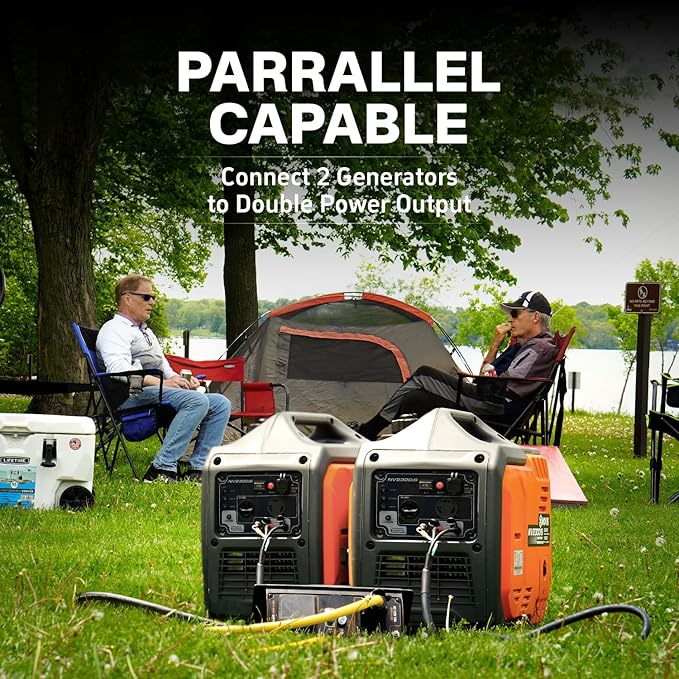 NOVUS 2300-Watt Portable Inverter Generator with CO Sensor, Gas Powered, RV Ready, Quiet and Lightweight for Home Backup, Outdoor Camping, Parallel Capable, EPA Compliant