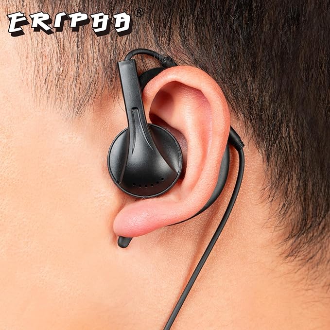 Earpiece VOX for Midland GXT1000VP4 Walkie Talkie 2 Way Radio Ear-Clip Headset with PTT Mic LXT500VP3 GXT1050VP4 GXT1000XB (1 Pack)