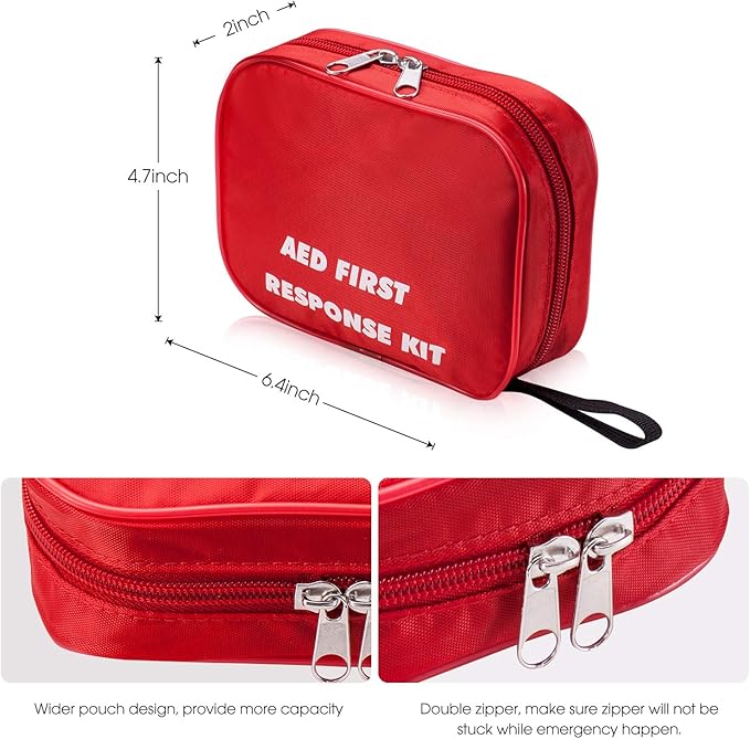 AED First Kit with CPR, Gloves, Razor, Scissors, Gauze Pads, and Cleansing Wipes for AED Training