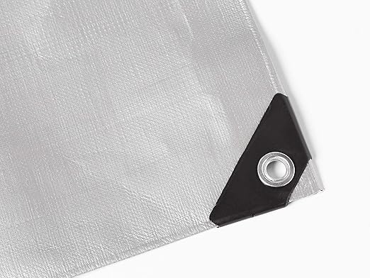 Amazon Basics Multi Purpose Waterproof Poly Tarp Cover, 12x20ft, 16MIL Thick, Silver/Black, 1-Pack (Previously AmazonCommercial brand)