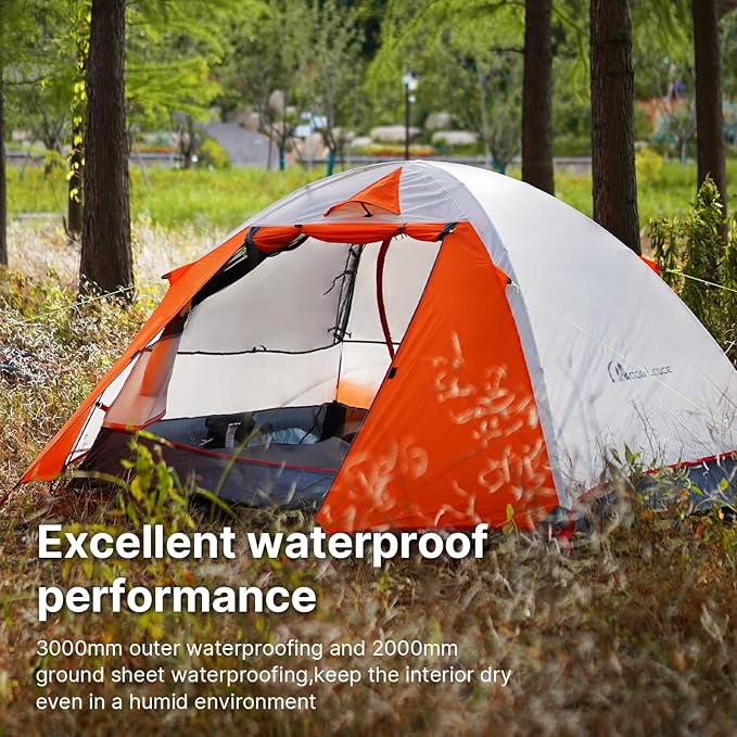 Moon Lence Professional Camping Tent 2 Person Tent Backpacking Tent, Water & Wind Proof Ultralight Equipment for Mountaineering Backpacking & Hiking, Porch Double Layer, Aluminum Alloy Pole