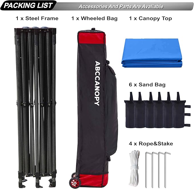 ABCCANOPY Patio Pop Up Canopy Tent 8x16 Commercial-Series (Blue)