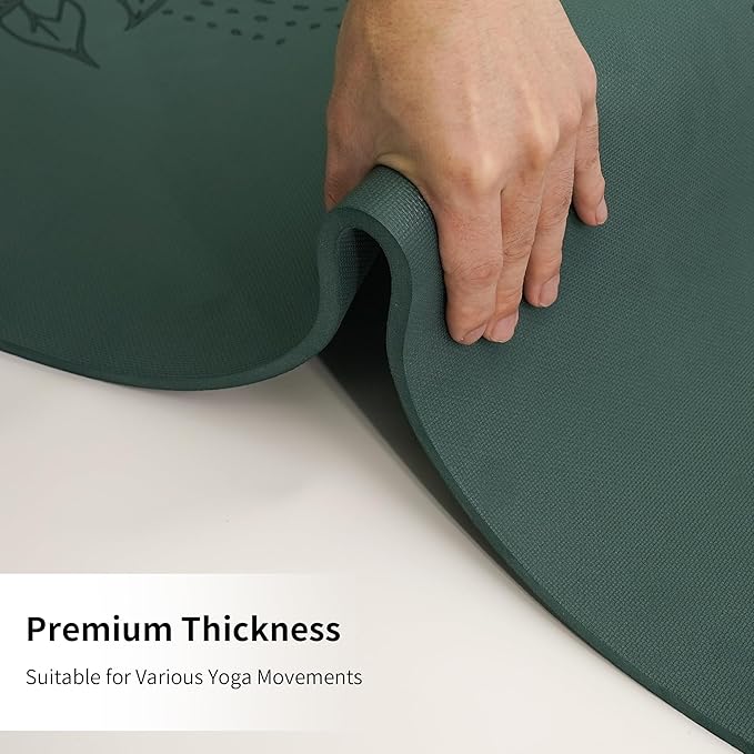 HAHE Yoga Mat Thick (8MM,1/3"), Eco-Friendly POE Non Slip Yoga Mat, High Rebound & Shock Absorption, Anti-Tear & Sweat-Resistant for Yoga, Fitness, Home, Workouts, Large Pilates Mats 72"x24" with Carrying Strap