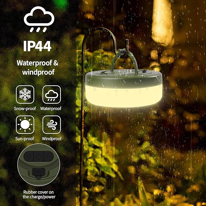Camping String Lights, 4000mAh Rechargeable Tent Lights String with 13 Lighting Modes, 32.8ft Retractable Waterproof Camp Light, Outdoor Portable Camping Lights for Tent, Travel, Garden Decoration