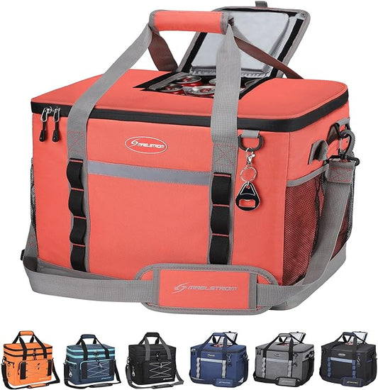 Maelstrom Collapsible Soft Cooler Bag, 24/30/60/75 Cans Beach Cooler, Ice Chest, Leakproof & Portable for Beach, Camping, Road Trips & Grocery Shopping