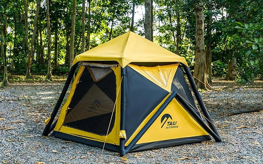 TAILI Inflatable Blow Up Tent for Camping with Hand Pump for 2/3/4/6 Person, Easy Setup Outdoor Inflatable Oxford Waterproof Air Tent House for Family Camping Adult