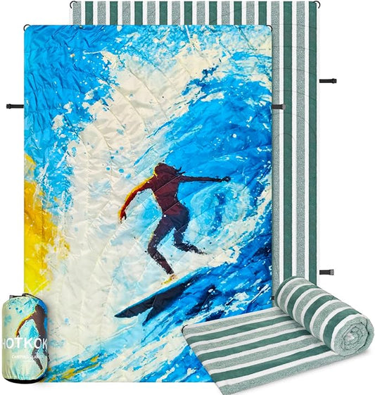 Hooded Outdoor Blanket, Camping Blanket Waterproof,Windproof Portable Warm for Stadium,Sports,Picnic,Car,Pets,56x75in