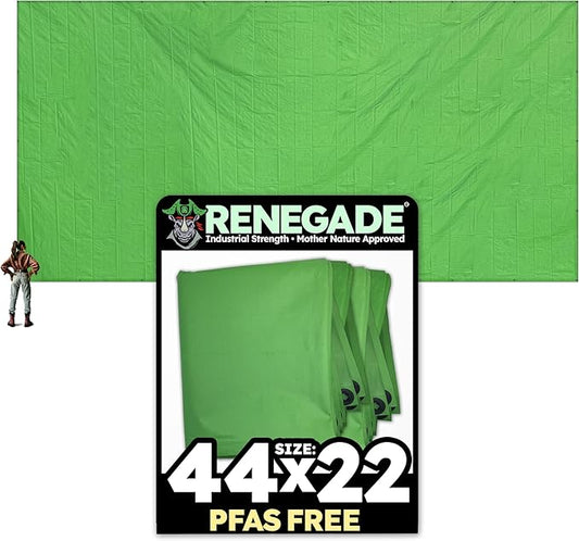 RENEGADE Industrial Tarp 44x22 ft Green – Heavy Duty, Waterproof, UV-Resistant, PFAS-Free – Large-Scale Tarpaulin for Jobsite Shielding, Equipment, Agriculture & Building Materials