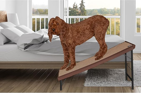 Pet Gear Free Standing Pet Ramp for Cats and Dogs, No Assembly Required, Easy Fold for Storage or Travel, Portable, Espresso