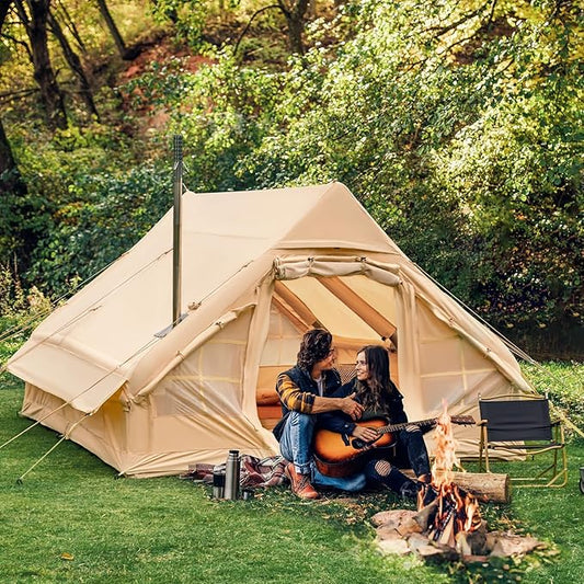 YOLENY Inflatable Camping Tent for 4-6 Person, Easy Setup Portable Water-Resistant Cabin Tent with Mesh Windows & Pumps
