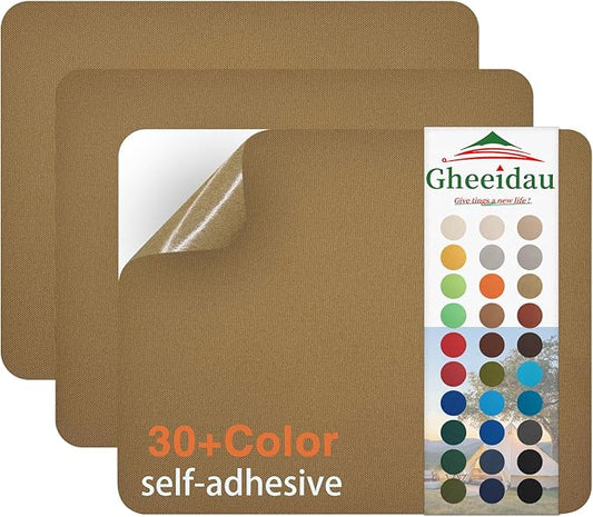 Canvas Repair Patch 9×11 Inch 3Pcs Waterproof Self-Adhesive Fabric Repair Patch for Tents,Boat Cover,Pop Up Canopy,Patio,Bags,Car Seats,Sofas,Furniture Cover(Camel)