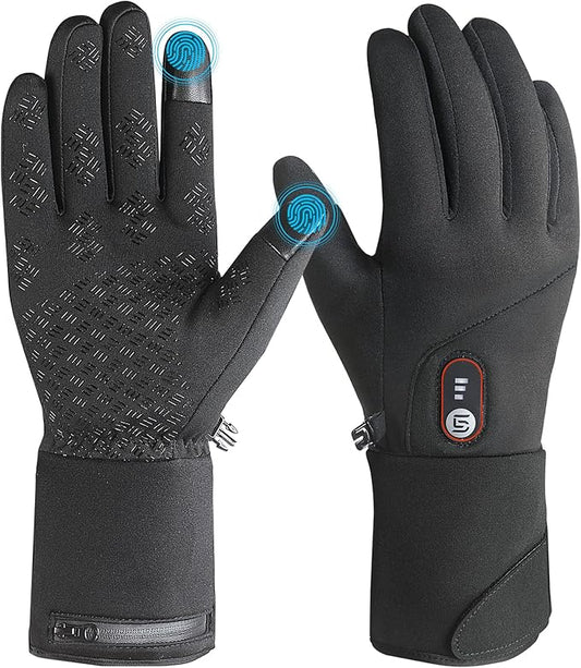 Heated Gloves for Men Women Rechargeable with 7.4V 3000mAh Battery Thin Liner Work Touchscreen Heating Glove for Cold Weather