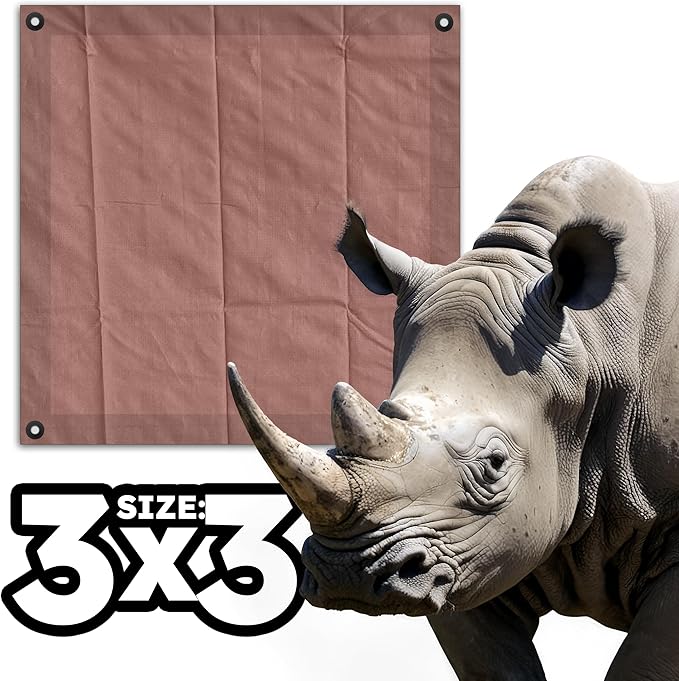 RENEGADE Industrial Tarp 3x3 ft Brown – 6X Stronger, Waterproof, UV-Resistant, PFAS-Free – Heavy Duty Tarpaulin Cover for Camping, Construction, Gardening, Car & Equipment Protection