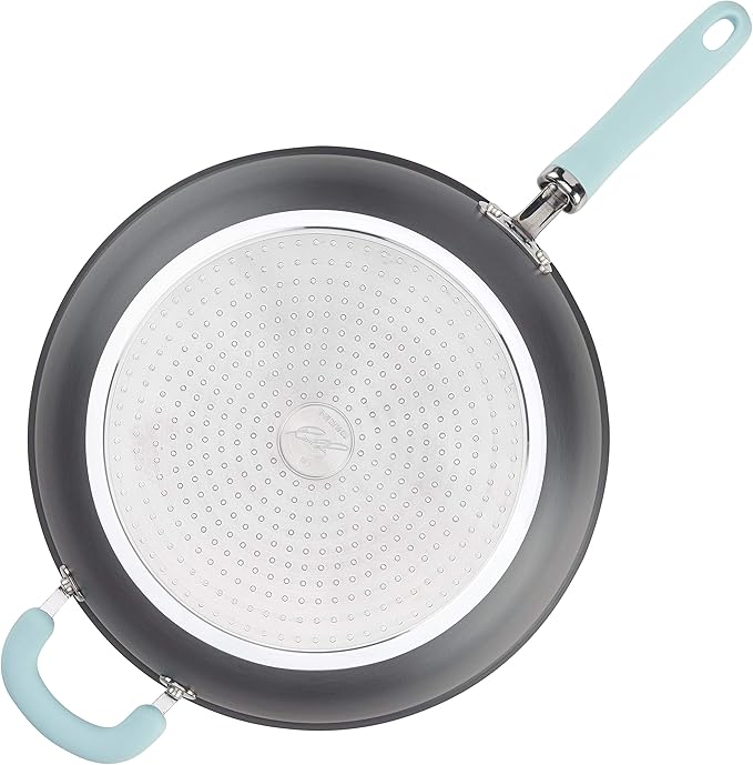 Rachael Ray Create Delicious Deep Hard Anodized Nonstick Frying Pan / Fry Pan / Hard Anodized Skillet - 12.5 Inch, Gray