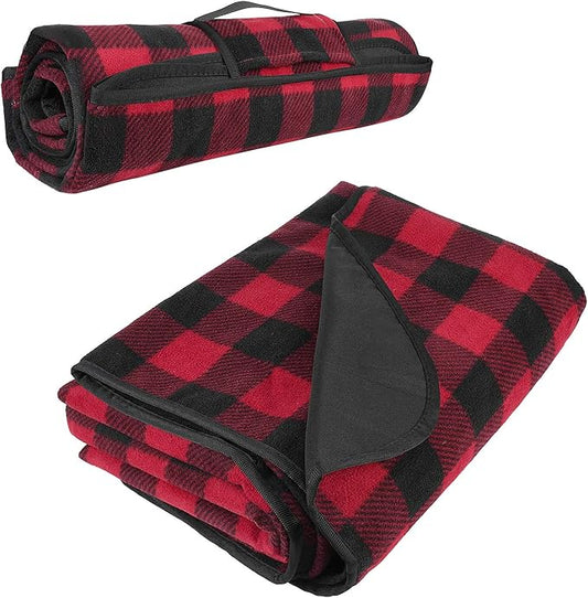 Tirrinia Large Waterproof Outdoor Blanket, Soft Warm Windproof Stadium Blanket with Sherpa Fleece and Foldable for Outdoor Sport, Baseball, Football, Beach, Concerts, Car