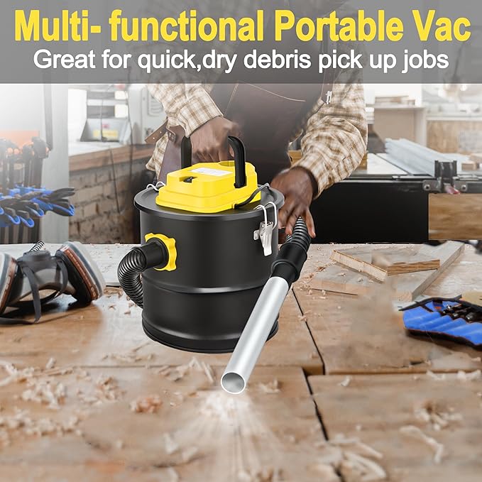 Ash Vacuum Cleaner, Pellet Stove Vacuum Cleaner with Blower Function, 800W Powerful Suction 2.6 Gallon All-in-One Ash Vacuum for Fireplaces, Pellet Stoves