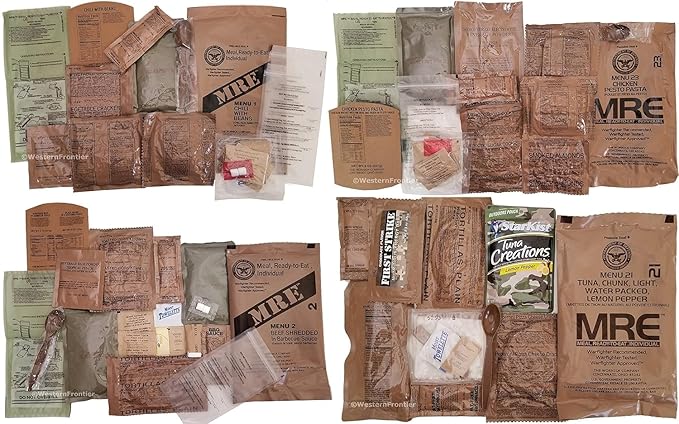 MRE, U.S. MRE Meals, Emergency Supplies, Emergency Food Supply, Survival Food, Freeze Dried Food w/Flameless Heater, Ready Meals (Variety Pack of 24) – (A & B Case Inspection 2025, 2026)