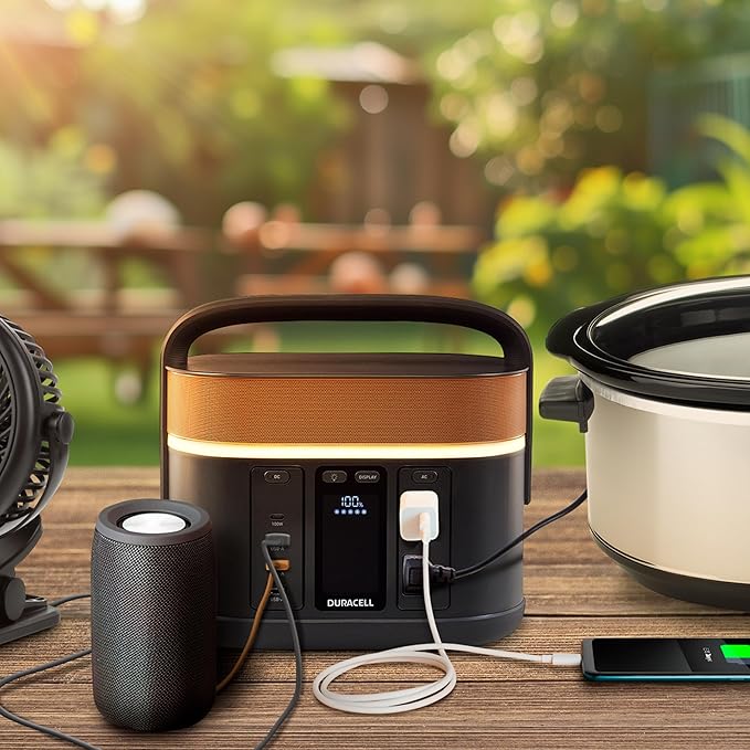 Duracell G350 Portable Power Station – Backup Power for Camping, Home, Emergency Use – 350W Lithium-Ion Battery, AC Outlets, USB-A & USB-C Ports, Solar Powered Capability (Panel Sold Separately)