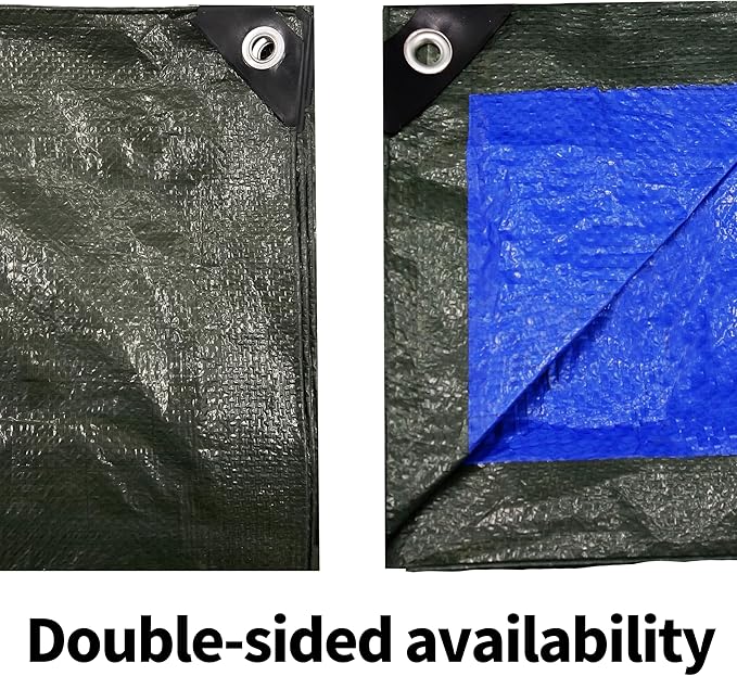 TARPAL 8x15 Feet Green Tarp Waterproof Lightweight tarps Multipurpose Protective Cover All Purpose Poly Tarps Cover for Firewood Outdoor Furniture etc