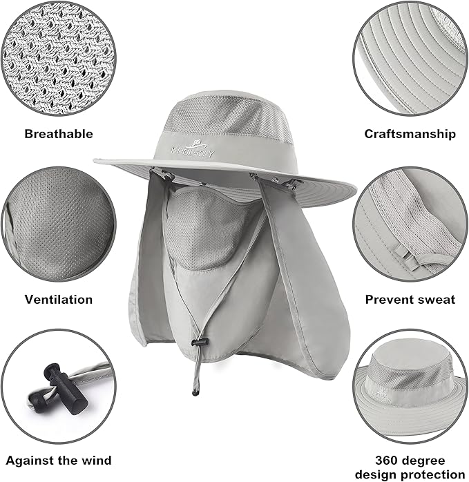 Fishing Hat,Sun Cap with UPF 50+ Sun Protection and Neck Flap,for Man and Women