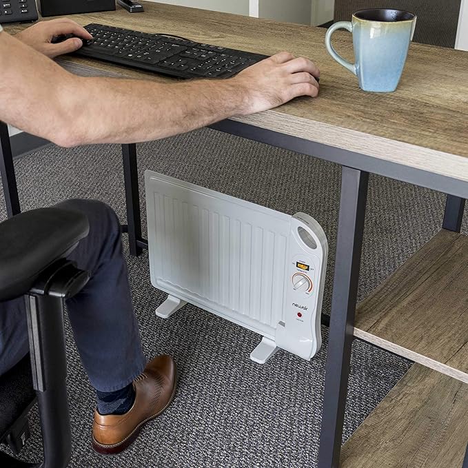 Newair 400W Portable Under Desk Heater - Slim Fit Design with Silent, Energy-Efficient Operation, Ideal for Office, Desk, Home, and More
