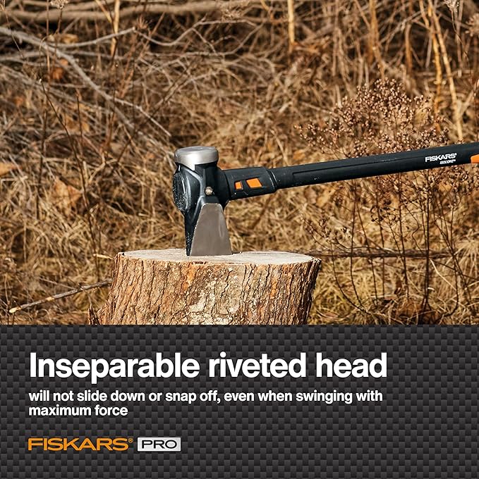 Fiskars 6 lb. Splitting Maul, 36" Wood Splitter Maul for Hardwood, Axe with Shock Reduction and Inseparable Riveted Head with Rust Resistant Forged Steel