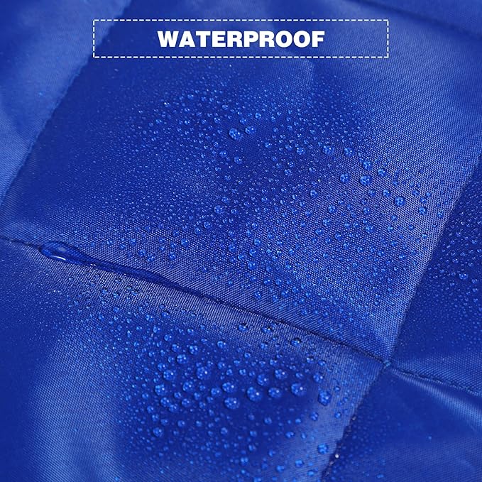 REDCAMP Large Outdoor Camping Blanket with Sherpa Lining, Waterproof and Windproof Cold Weather Blanket for Camping Stadium, Machine Washable 79"x 79" Blue