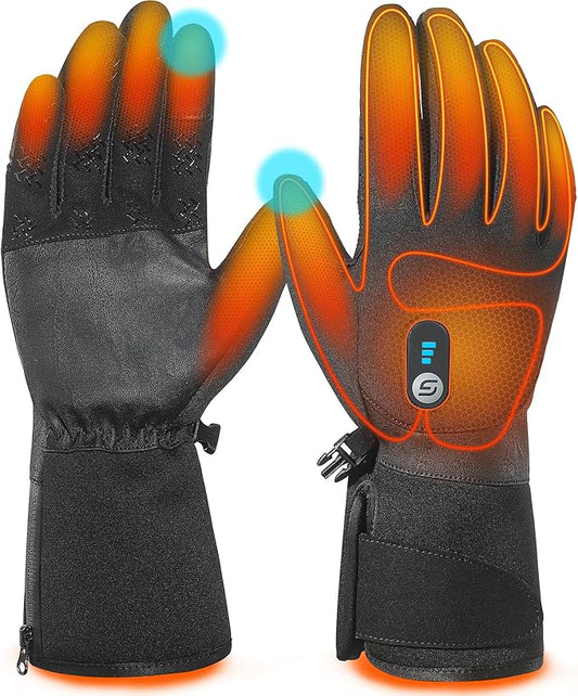 JS LifeStyle Heated Gloves for Men Women HG-05,7.4V 3000mAh Rechargeable Battery Wear-Resistant Heated Work Gloves with Touch Screen and Light-Off Design for Winter Driving Cycling Motorcycle