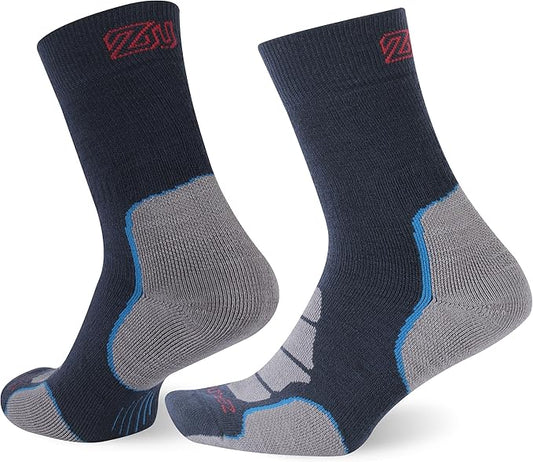 ZEAL WOOD Merino Wool Crew Hiking Socks for Women And Men with Full Cushion Moisture Wicking Walking Work Boot Socks