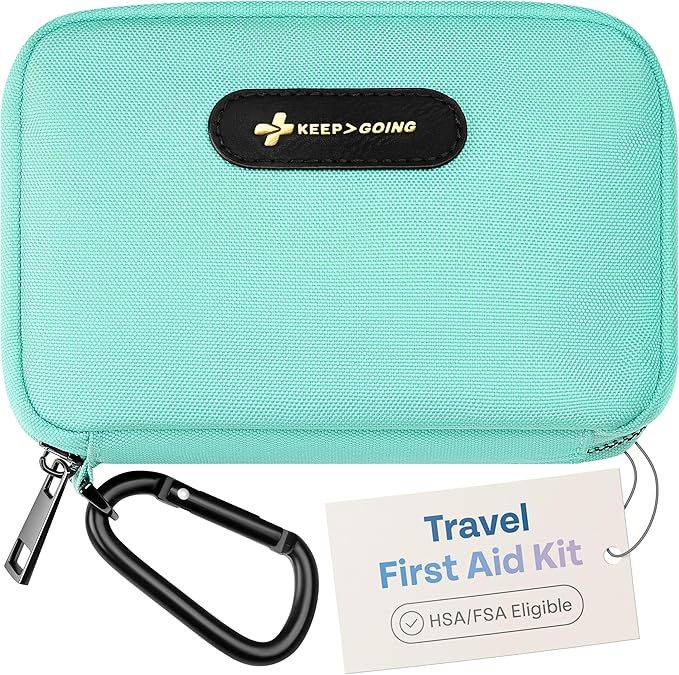 KeepGoing Travel First Aid Kit for Car, Home, Hiking, Camping and Outdoor Emergencies - First Aid Kit Travel Size TSA-Approved
