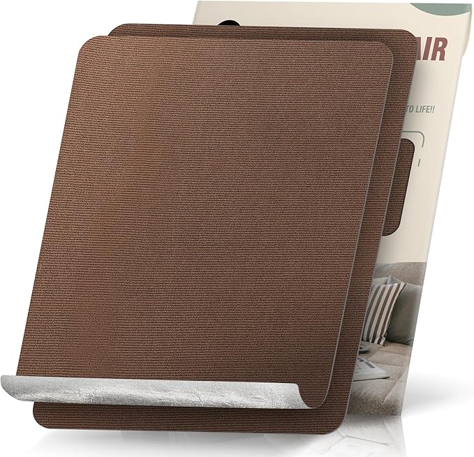 2 Pieces 9 x 11 inch Canvas Repair Patches Canvas Fabric Patch Self-Adhesive Canvas Repair Tape Waterproof Outdoor Gear Repair Patch Kit for Boat Cover Awning Sofa Chair Couch Tent Bag (Dark Brown)