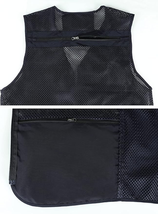 Lentta Men's Fishing Vest Summer Outdoor Lightweight Work Photo Vest 16 Pockets