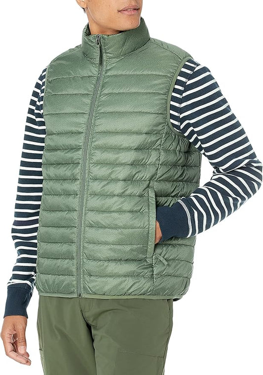 Amazon Essentials Mens Lightweight Water-Resistant Packable Puffer Vest