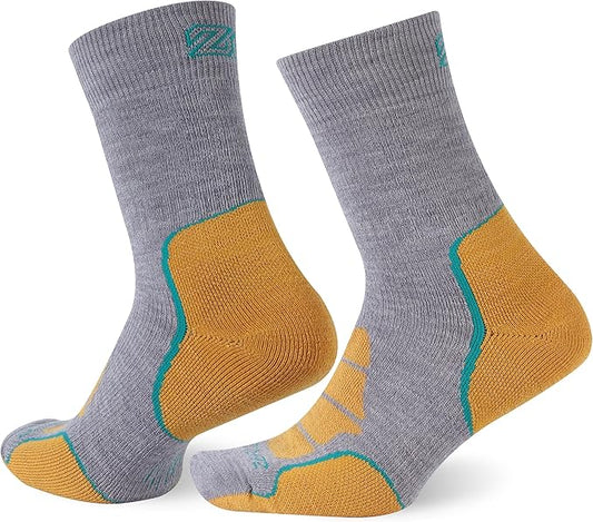 ZEAL WOOD Merino Wool Crew Hiking Socks for Women And Men with Full Cushion Moisture Wicking Walking Work Boot Socks