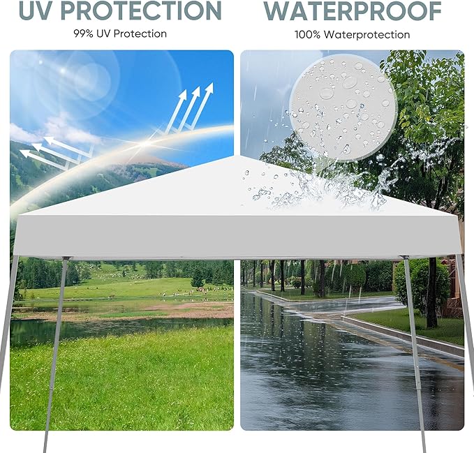 GDY Outdoor 8x10 Ft Pop Up Canopy Tent,Portable Instant Folding Shelter Gazebos, Patio Canopy with Carrying Bag, White.